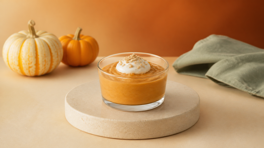 Small dog-safe pumpkin pup cup made with plain pumpkin and unsweetened yogurt